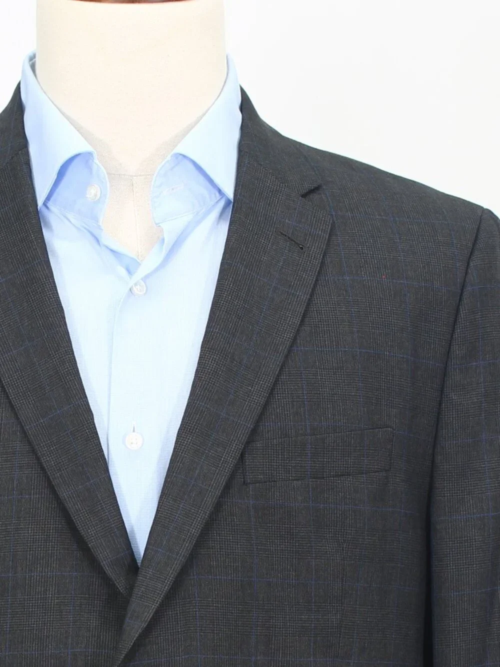 Barneys New York 44R 39x31 Gray Full Suit 2-Button Check R950